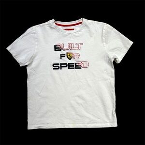 Ferrari White Tee - Built for Speed Graphic- Baby Tee!